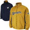 Milwaukee Brewers Majestic Triple Climate 3-In-1 On-Field Jacket - Navy