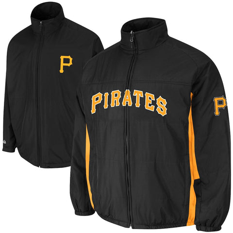 Pittsburgh Pirates Majestic Triple Climate 3-In-1 On-Field Jacket - Black