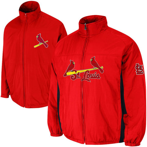 St. Louis Cardinals Majestic Triple Climate 3-In-1 On-Field Jacket - Red