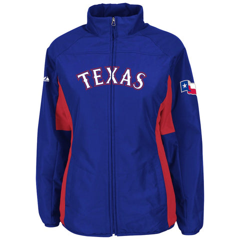 Texas Rangers Majestic Women's Authentic Collection Double Climate Full Zip Jacket - Royal