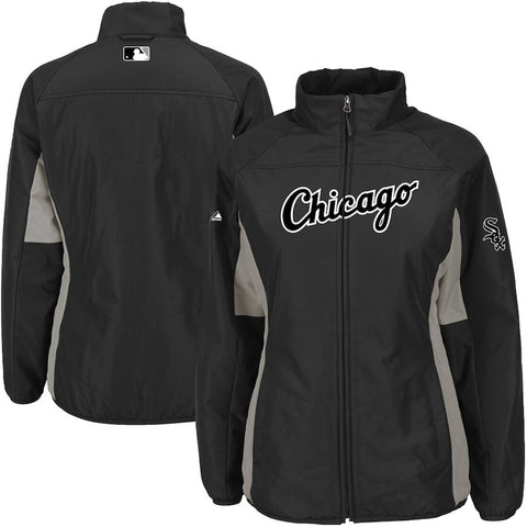Chicago White Sox Majestic Women's Authentic Collection Double Climate Full Zip Jacket - Black