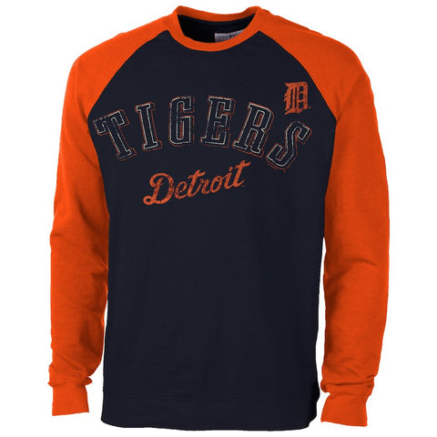 Detroit Tigers Playmaker Crewneck Sweatshirt - Navy Blue/Orange