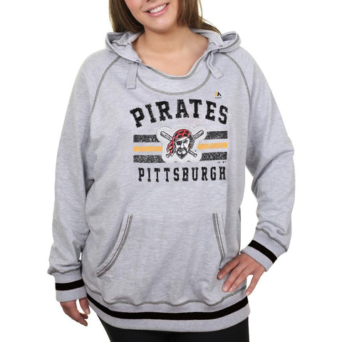 Pittsburgh Pirates Majestic Women's Plus Size All Time Slugger Hoodie - Gray