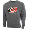 Old Time Hockey Carolina Hurricanes Grant Lace Primary Logo Crew Sweatshirt - Charcoal