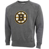 Old Time Hockey Boston Bruins Grant Lace Primary Logo Crew Sweatshirt - Charcoal