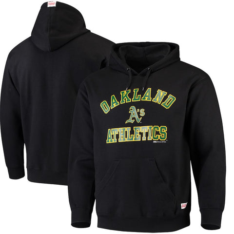 Oakland Athletics Stitches Fastball Fleece Pullover Hoodie - Black