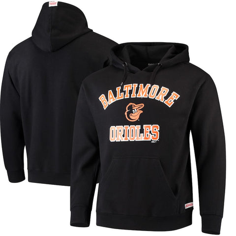 Baltimore Orioles Stitches Fastball Fleece Pullover Hoodie - Black
