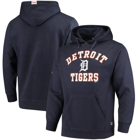 Detroit Tigers Stitches Fastball Fleece Pullover Hoodie - Navy Blue