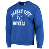 Stitches Kansas City Royals Warning Track Crewneck Sweatshirt - Royal Blue