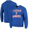 Stitches Texas Rangers Warning Track Crewneck Sweatshirt - Royal Blue