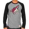 Original Retro Brand Arizona Coyotes Raglan Long Sleeve T-Shirt - Ash