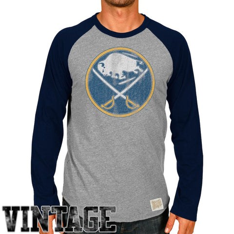 Original Retro Brand Buffalo Sabres Raglan Long Sleeve T-Shirt - Ash