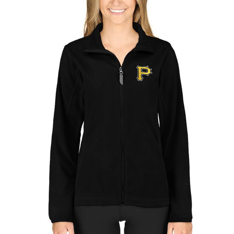 Antigua Pittsburgh Pirates Women's Ice Full Zip Jacket - Black