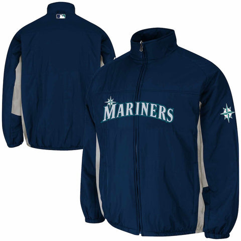 Seattle Mariners Majestic Double Climate Full-Zip Jacket - Navy