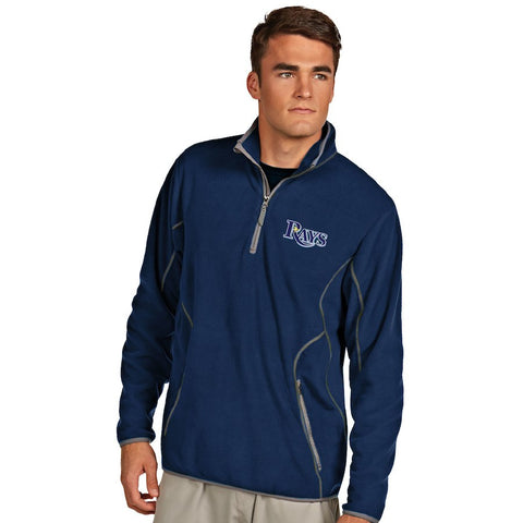 Antigua Tampa Bay Rays Ice Polar Fleece Quarter Zip Jacket Blue