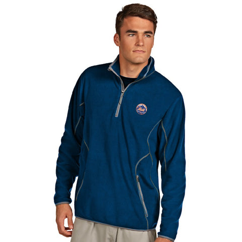 Antigua New York Mets Ice Quarter Zip Polar Fleece Jacket - Dark Blue