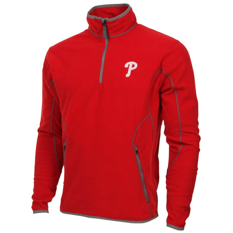 Antigua Philadelphia Phillies Quarter Zip Ice Polar Fleece Jacket - Red