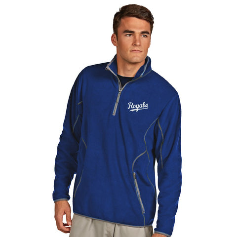 Antigua Kansas City Royals Ice Polar Fleece Quarter Zip Jacket - Royal Blue