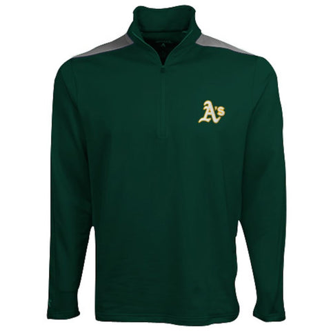 Antigua Oakland Athletics Succeed Quarter Zip Performance Pullover Jacket - Green