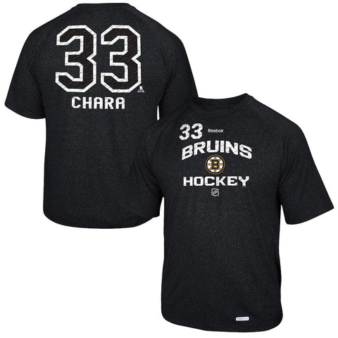 Zdeno Chara Boston Bruins Reebok No. 33 Locker Status Name & Number Speed Wick T-Shirt - Black