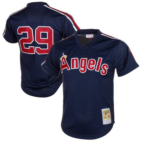 Rod Carew California Angels Mitchell & Ness Cooperstown Mesh Batting Practice Jersey - Navy