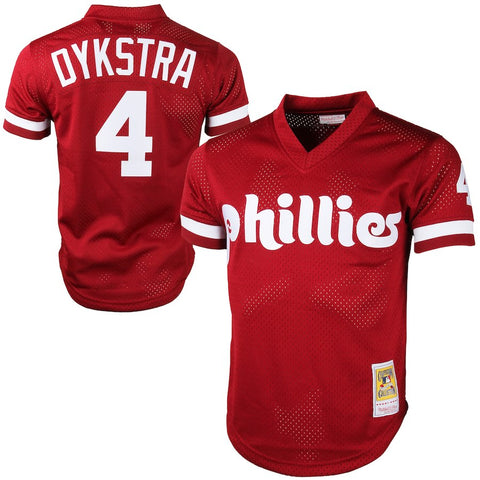 Mitchell & Ness Lenny Dykstra Philadelphia Phillies Cooperstown Collection Mesh Batting Practice Jersey - Red