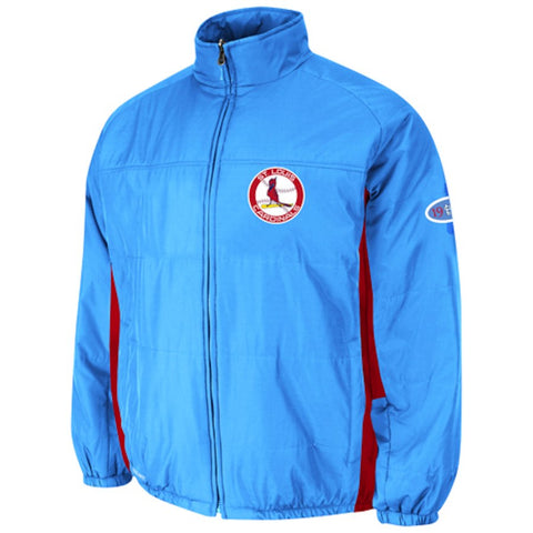 St. Louis Cardinals Majestic Cooperstown Double Climate Jacket - Light Blue