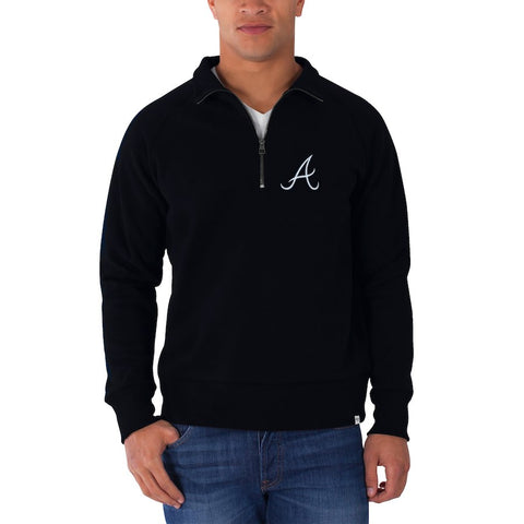 Atlanta Braves '47 Cross Check Quarter-Zip Pullover Sweatshirt - Navy