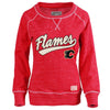Calgary Flames Old Time Hockey Women's Seneca Snow Fleece Crew Sweatshirt - Red