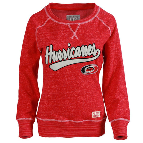 Carolina Hurricanes Old Time Hockey Women's Seneca Snow Fleece Crew Sweatshirt - Red