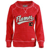 Calgary Flames Old Time Hockey Women's Seneca Snow Fleece Crew Sweatshirt - Red