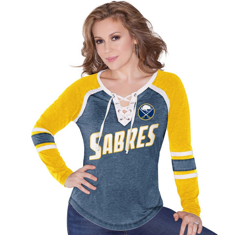 Buffalo Sabres Touch by Alyssa Milano Women's Hat Trick Long Sleeve T-Shirt - Navy Blue