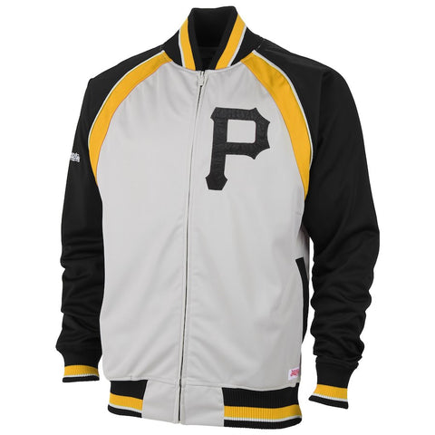 Pittsburgh Pirates Stitches Poly Brushed Full Zip Track Jacket - Gray