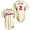 BJ Upton Atlanta Braves Majestic Alternate Old Replica Player Jersey - Cream