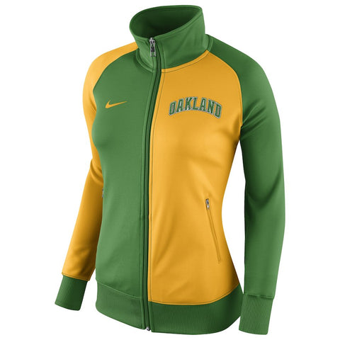 Oakland Athletics Women's Cooperstown Collection Full-Zip Track Jacket - Green/Gold