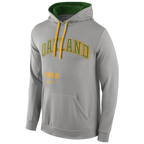 Oakland Athletics Cooperstown Performance Pullover Hoodie - Gray