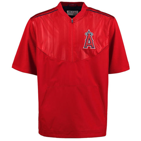 Los Angeles Angels Majestic Men's On-Field Training Half Zip Pullover Jacket - Red