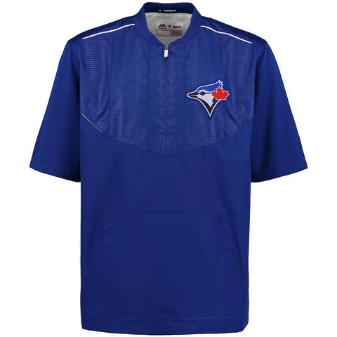 Toronto Blue Jays Majestic Men's On-Field Training Half Zip Pullover Jacket - Royal