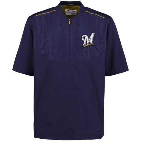 Milwaukee Brewers Majestic Men's On-Field Training Half Zip Pullover Jacket