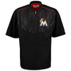 Miami Marlins Majestic Men's On-Field Training Half Zip Pullover Jacket - Black