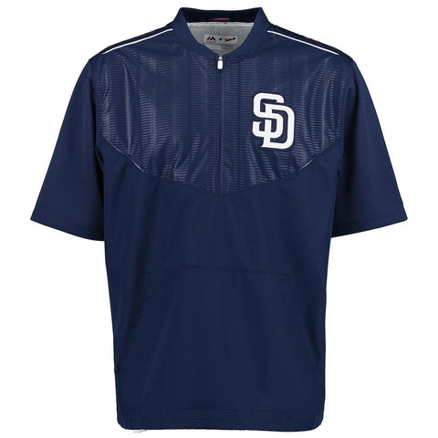 San Diego Padres Majestic Men's On-Field Training Half Zip Pullover Jacket - Navy