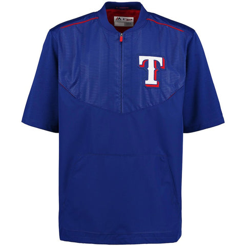 Texas Rangers Majestic On-Field Training Half Zip Pullover Cool Base Jacket - Royal