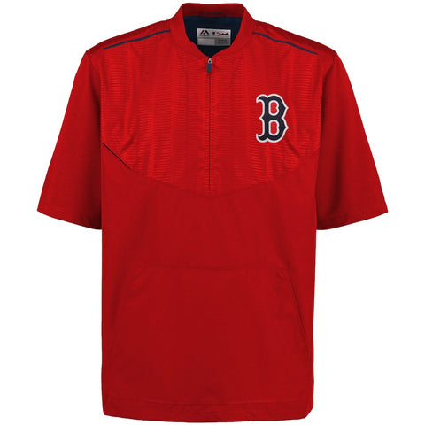 Boston Red Sox Majestic Men's On-Field Training Half Zip Pullover Jacket - Red