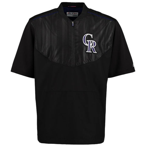 Colorado Rockies Majestic Men's On-Field Training Half Zip Pullover Jacket - Black