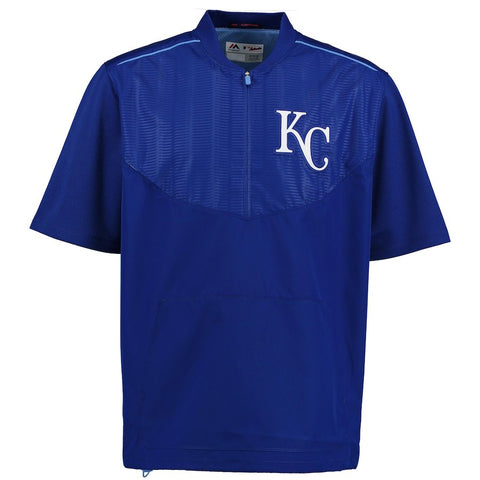 Kansas City Royals Majestic On-Field Training Half Zip Pullover Cool Base Jacket - Royal