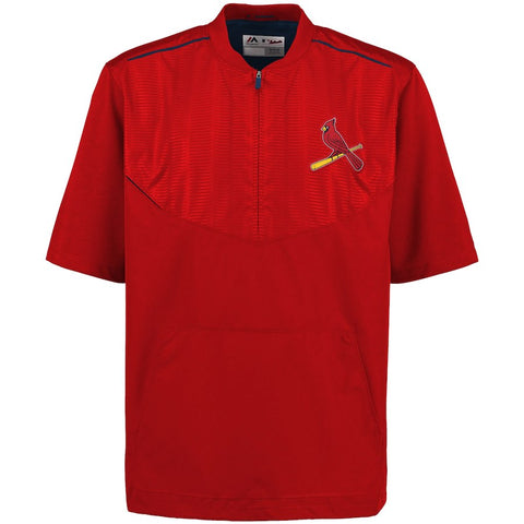 St. Louis Cardinals Majestic Men's On-Field Training Half Zip Pullover Jacket - Red