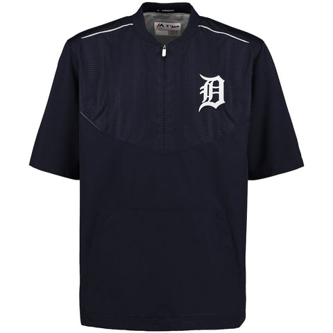 Detroit Tigers Majestic Men's On-Field Training Half Zip Pullover Jacket - Navy