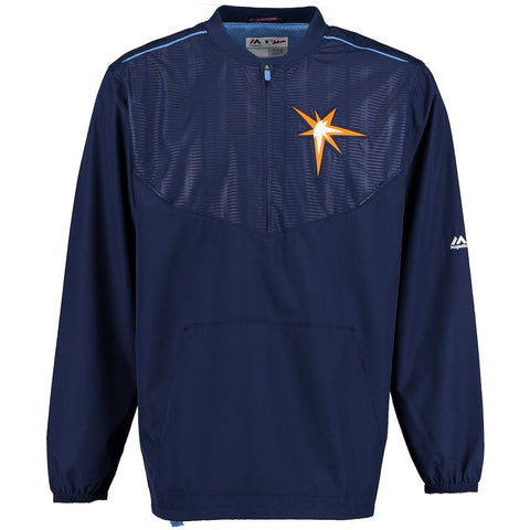 Tampa Bay Rays Majestic On Field Cool Base Training Half-Zip Jacket - Navy