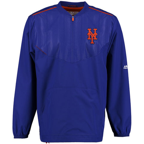 New York Mets Majestic On Field Cool Base Training Half-Zip Jacket - Royal