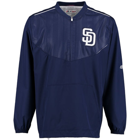 San Diego Padres Majestic On Field Cool Base Training Half-Zip Jacket - Navy